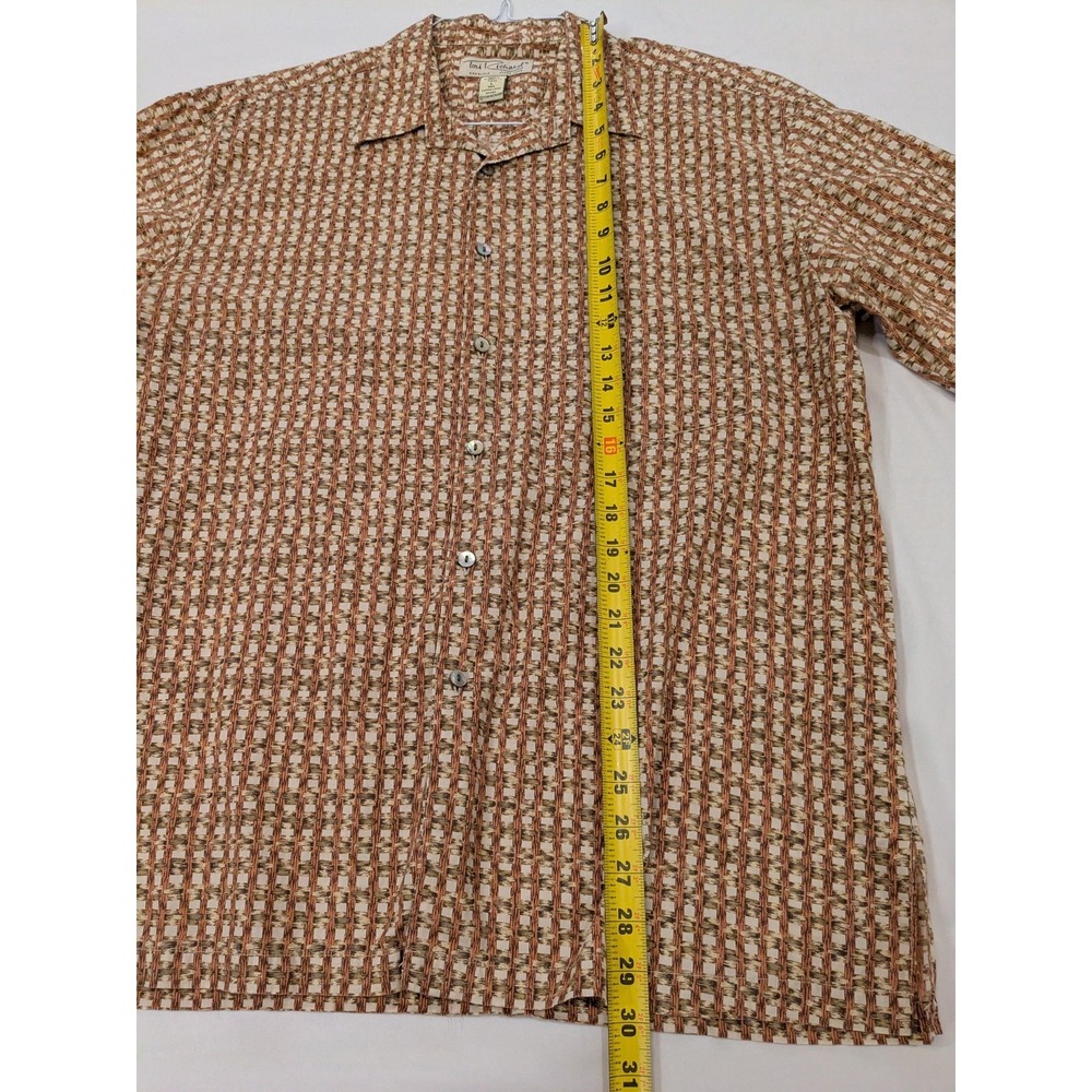 Vtg Tori Richard Shirt Men L Brown Geometric Cotton Lawn Hawaiian Aloha Camp EUC - Picture 12 of 14